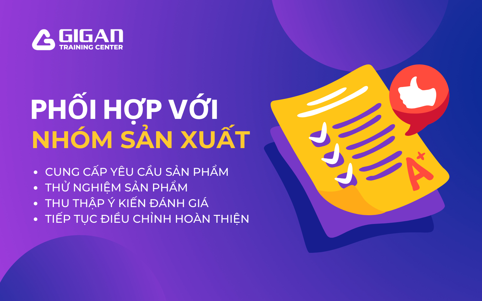 Marketing Team phối hợp với nhóm sản xuất quản lý dự án phát triển sản phẩm.