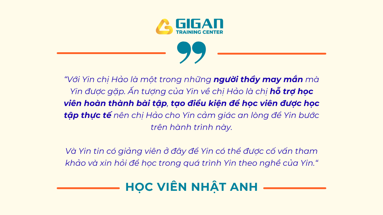 Chị Hảo hỗ trợ học viên hoàn thành bài tập, tạo điều kiện để được học tập thực tế. 